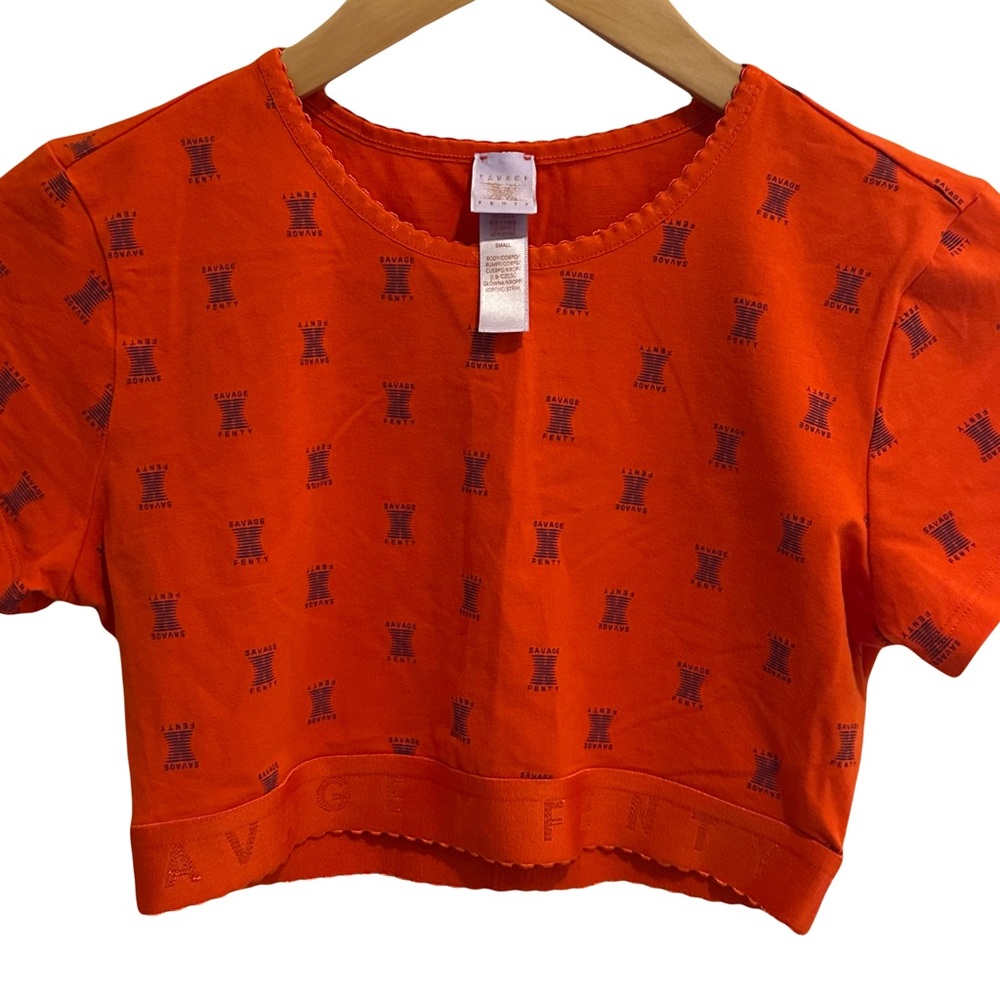 Savage X Fenty Burnt Orange Logo Crop Top
